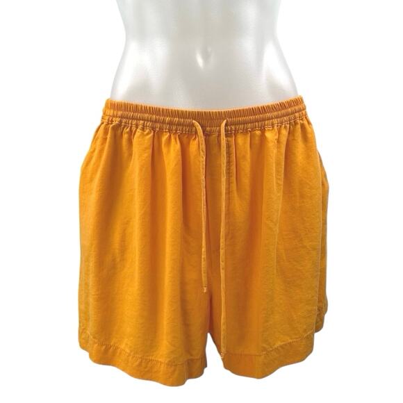 MNG Mango Coral Drop Short Sleeve Button Down Shirt Mini Shorts 2 Pc Set Size L - Picture 4 of 7